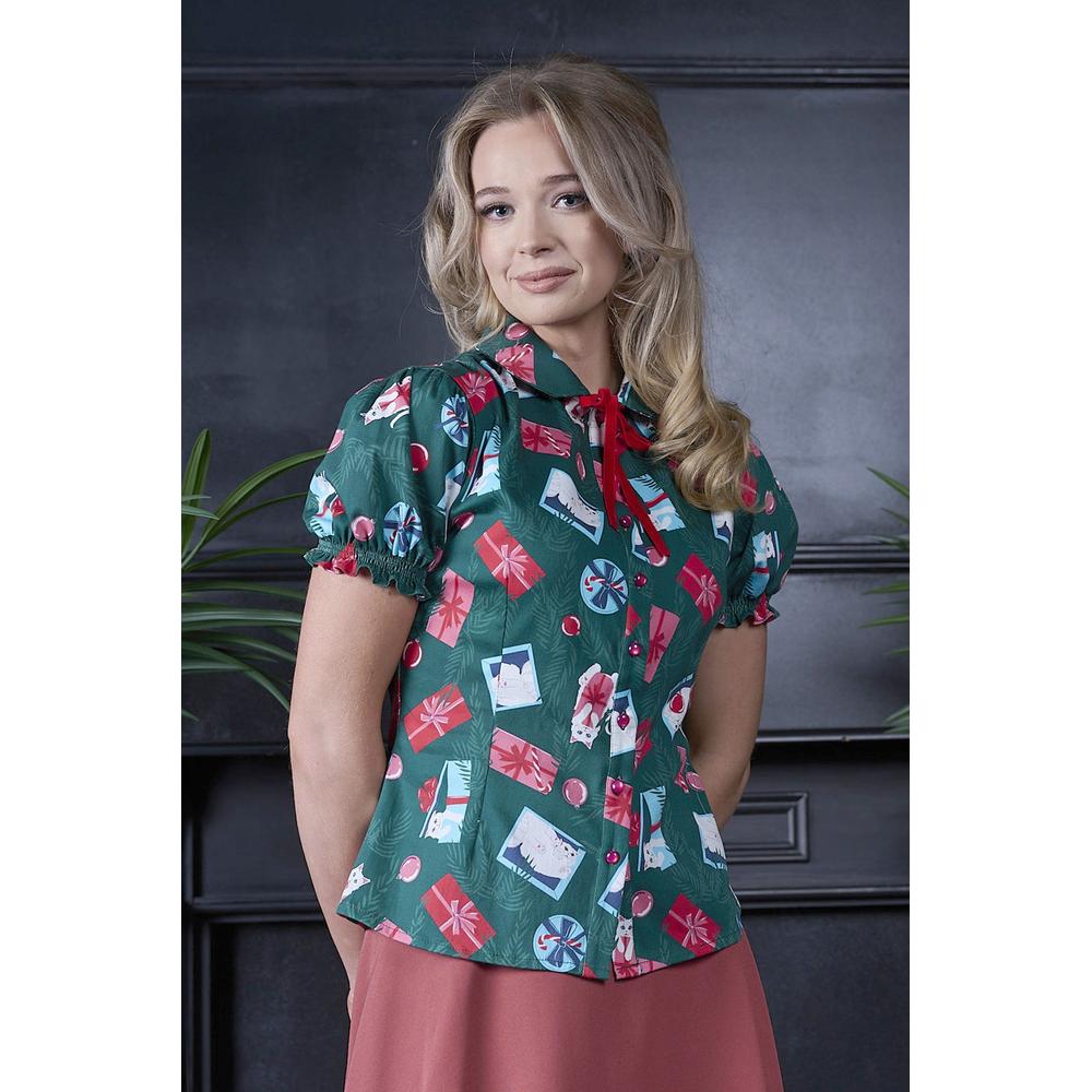 Banned - Lilly Under The Tree Blouse - Groen